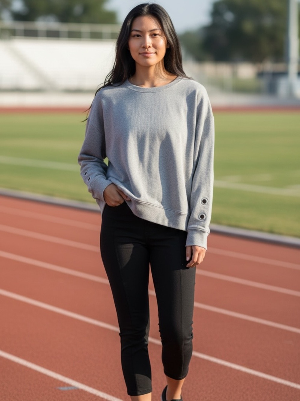New York & Company Soho Street Light Gray Pullover